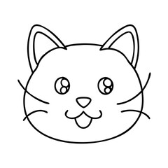 kitten face icon, kitten face line art - simple line art of kitten face, perfect for kitten face logos and icons