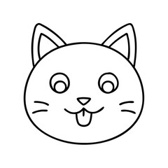 kitten face icon, kitten face line art - simple line art of kitten face, perfect for kitten face logos and icons
