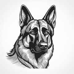 Generated image of a Majestic German Shepherd Illustration