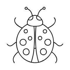 ladybug icon, ladybug line art - simple line art of ladybug, perfect for ladybug logos and icons