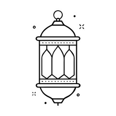 lantern fanous icon, lantern fanous line art - simple line art of lantern fanous, perfect for lantern fanous logos and icons