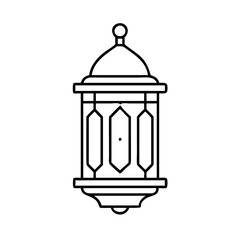 lantern fanous icon, lantern fanous line art - simple line art of lantern fanous, perfect for lantern fanous logos and icons
