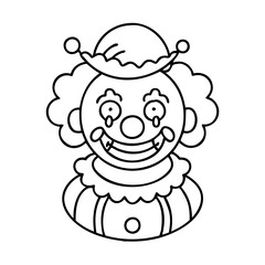 laughing clown icon, laughing clown line art - simple line art of laughing clown, perfect for laughing clown logos and icons