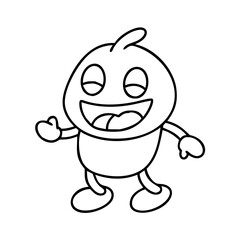 laughing cartoon icon, laughing cartoon line art - simple line art of laughing cartoon, perfect for laughing cartoon logos and icons