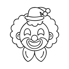 laughing clown icon, laughing clown line art - simple line art of laughing clown, perfect for laughing clown logos and icons