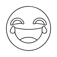 laughing tears emoji icon, laughing tears emoji line art - simple line art of laughing tears emoji, perfect for laughing tears emoji logos and icons