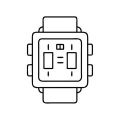 led digital watch icon, led digital watch line art - simple line art of led digital watch, perfect for led digital watch logos and icons