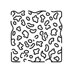 leopard print icon, leopard print line art - simple line art of leopard print, perfect for leopard print logos and icons