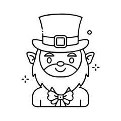 leprechaun icon, leprechaun line art - simple line art of leprechaun, perfect for leprechaun logos and icons
