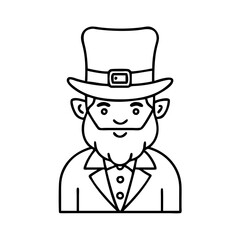 leprechaun icon, leprechaun line art - simple line art of leprechaun, perfect for leprechaun logos and icons