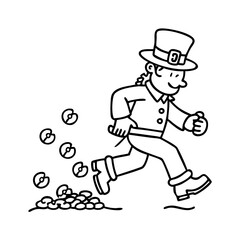 leprechaun gold coin trail icon, leprechaun gold coin trail line art - simple line art of leprechaun gold coin trail, perfect for leprechaun gold coin trail logos and icons