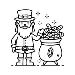 leprechaun pot overflowing with coins icon