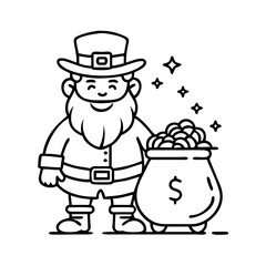 leprechaun pot overflowing with coins icon