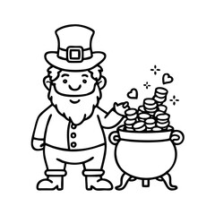 leprechaun pot overflowing with coins icon