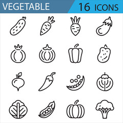 Farm-to-table themed vegetable icons for agricultural and nutrition content