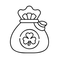 leprechaun s lucky bag icon, leprechaun s lucky bag line art - simple line art of leprechaun s lucky bag, perfect for leprechaun s lucky bag logos and icons