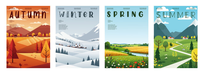 Nature and landscape. High mountains, clear sky and abundant greenery. Clean air, natural beauty. Prints, cover or card designs.