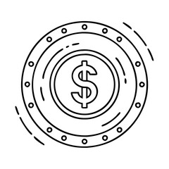 lucky penny icon, lucky penny line art - simple line art of lucky penny, perfect for lucky penny logos and icons