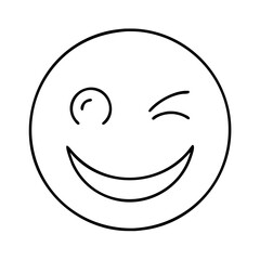 Fototapeta premium mischievous wink icon, mischievous wink line art - simple line art of mischievous wink, perfect for mischievous wink logos and icons