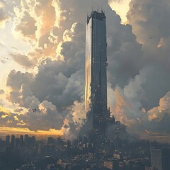 Warm sunset reflections on skyscraper windows high resolution picture