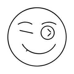 mischievous wink icon, mischievous wink line art - simple line art of mischievous wink, perfect for mischievous wink logos and icons