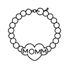 mom s bracelet icon, mom s bracelet line art - simple line art of mom s bracelet, perfect for mom s bracelet logos and icons