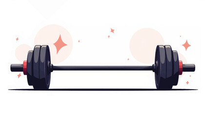 Minimalist barbell illustration with weights, gym symbolism