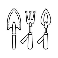 mom s garden tools icon, mom s garden tools line art - simple line art of mom s garden tools, perfect for mom s garden tools logos and icons