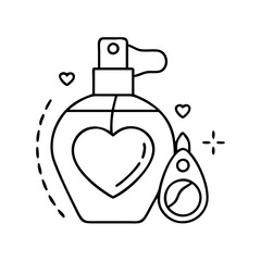 mom s perfume bottle icon, mom s perfume bottle line art - simple line art of mom s perfume bottle, perfect for mom s perfume bottle logos and icons