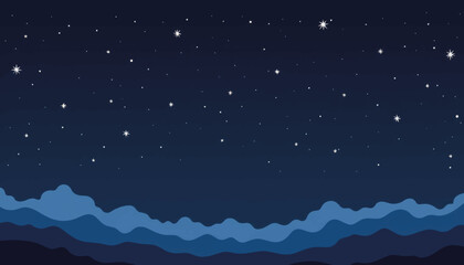 Naklejka premium Geometric stars shining in night sky, cosmic tranquility