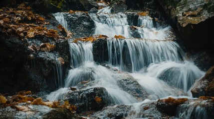 Fototapeta premium Waterfall over rocks nature