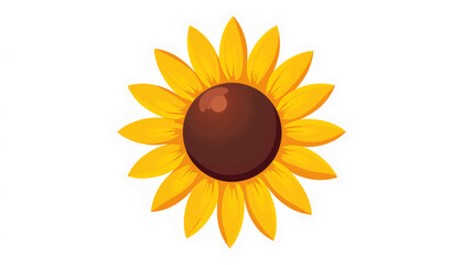 Vibrant sunflower illustration on white background, nature's beauty
