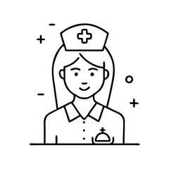 nurse icon, nurse line art - simple line art of nurse, perfect for nurse logos and icons