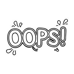  oops text icon, oops text line art - simple line art of oops text, perfect for oops text logos and icons