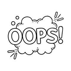  oops text icon, oops text line art - simple line art of oops text, perfect for oops text logos and icons