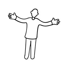 open arms hug icon, open arms hug line art - simple line art of open arms hug, perfect for open arms hug logos and icons