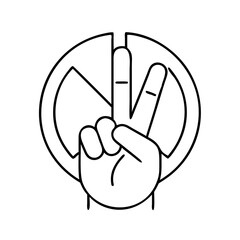 Obraz premium peace sign icon, peace sign line art - simple line art of peace sign, perfect for peace sign logos and icons