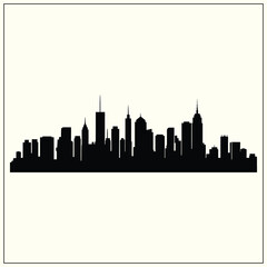 Naklejka premium Silhouette of a Cityscape, Urban Horizon 