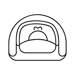 pet bed icon, pet bed line art - simple line art of pet bed, perfect for pet bed logos and icons
