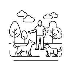 pet friendly park icon, pet friendly park line art - simple line art of pet friendly park, perfect for pet friendly park logos and icons