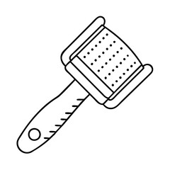pet grooming brush icon, pet grooming brush line art - simple line art of pet grooming brush, perfect for pet grooming brush logos and icons