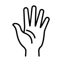 Obraz premium Hand gesture showing five fingers icon, vector