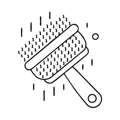 pet grooming brush icon, pet grooming brush line art - simple line art of pet grooming brush, perfect for pet grooming brush logos and icons