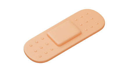 A gentle peach-toned adhesive bandage, ready to soothe a small scrape or injury, offering comfort and healing with its soft, slightly textured surface.