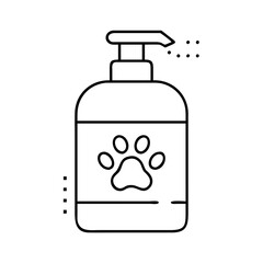 Obraz premium pet shampoo bottle icon, pet shampoo bottle line art - simple line art of pet shampoo bottle, perfect for pet shampoo bottle logos and icons