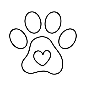 recommend clip art: pet paw with heart icon, pet paw with heart line art - simple line art of pet paw with heart, perfect for pet paw with heart logos and icons