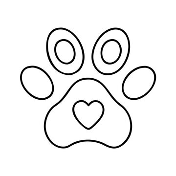 recommend clip art: pet paw with heart icon, pet paw with heart line art - simple line art of pet paw with heart, perfect for pet paw with heart logos and icons