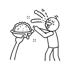 pie in the face icon, pie in the face line art - simple line art of pie in the face, perfect for pie in the face logos and icons