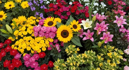 Obraz premium colorful flowers in the garden