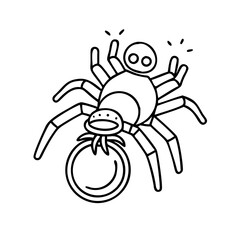 prank spider ring icon, prank spider ring line art - simple line art of prank spider ring, perfect for prank spider ring logos and icons